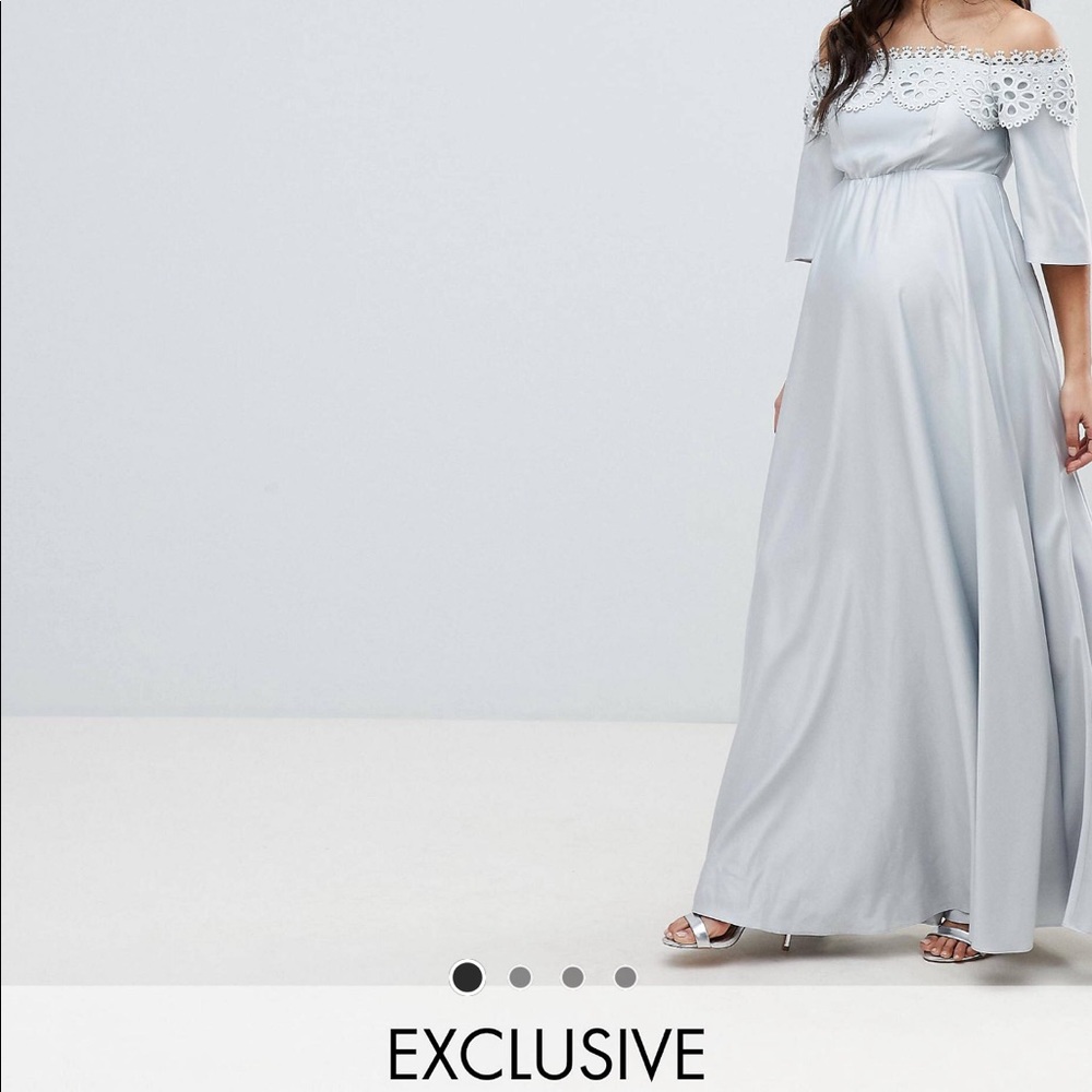Light Gray Maxi Maternity Dress